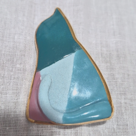 Vintage Handmade Clay Art Deco Cat Brooch - Picture 1 of 6